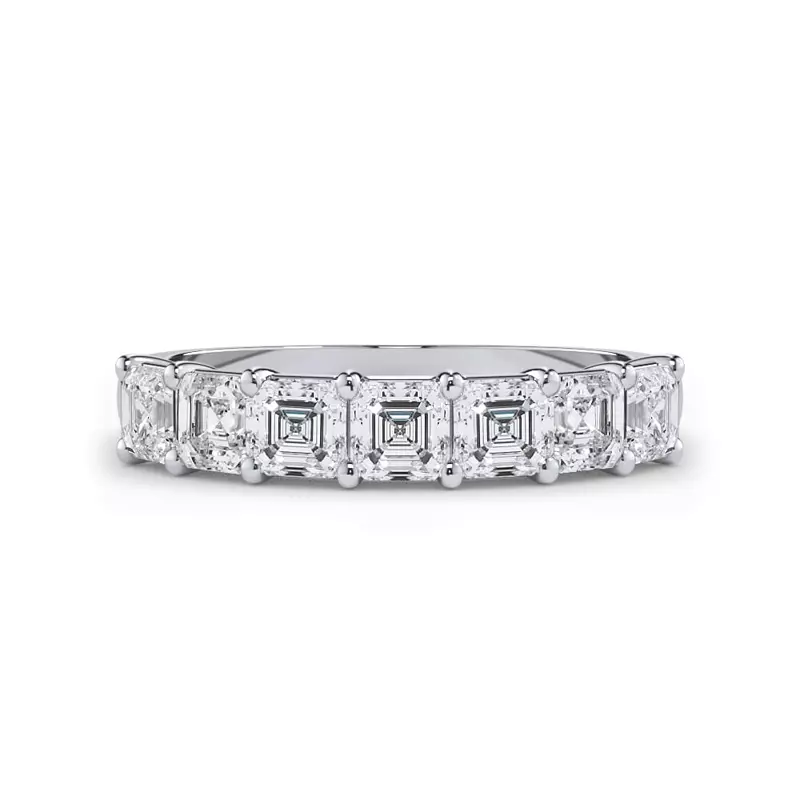 14K White Gold Asscher Cut Lab Diamond 7 Stone Ring (1.00 ct. tw.)