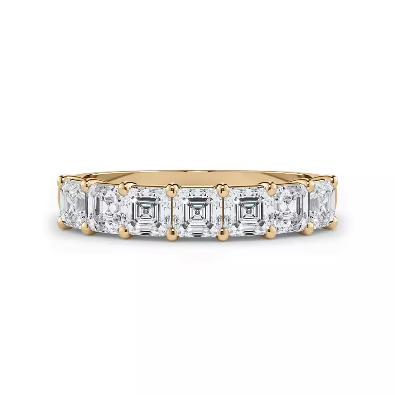 14K Yellow Gold Asscher Cut Lab Diamond 7 Stone Ring (1.00 ct. tw.)