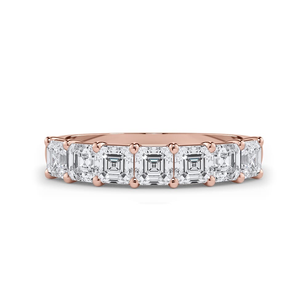 18K Rose Gold Asscher Cut Diamond 7 Stone Ring (1.00 ct. tw.)
