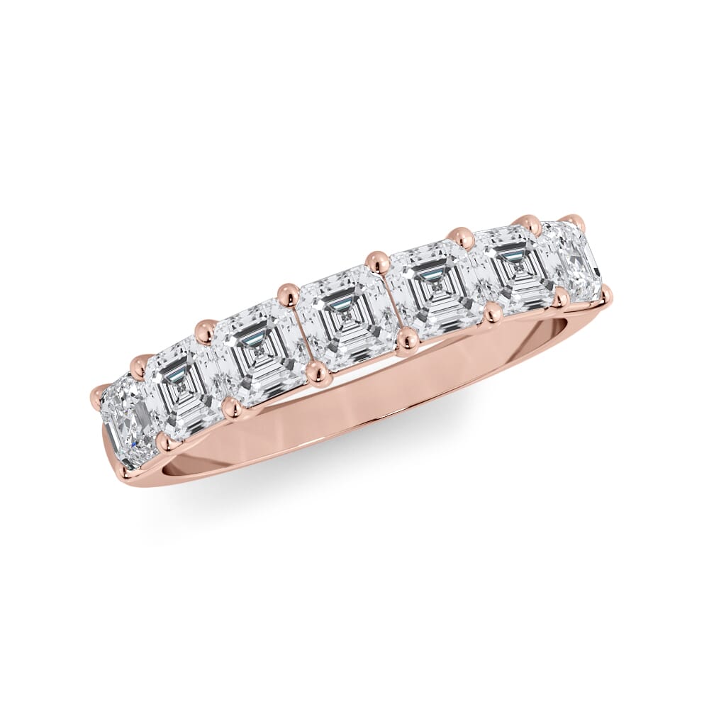 18K Rose Gold Asscher Cut Diamond 7 Stone Ring (1.00 ct. tw.)