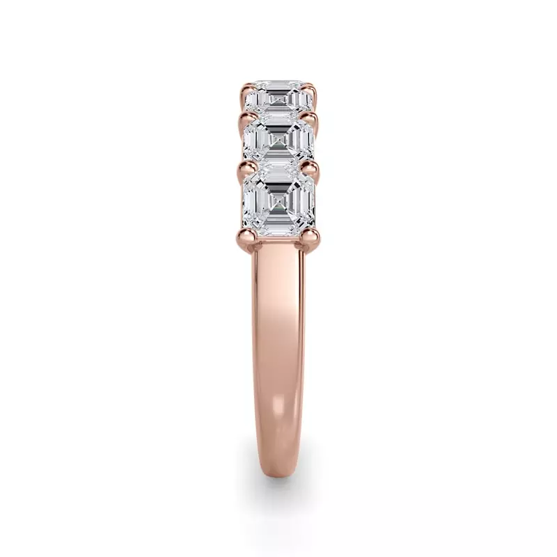 14K Rose Gold Asscher Cut Lab Diamond 7 Stone Ring (1.50 ct. tw.)