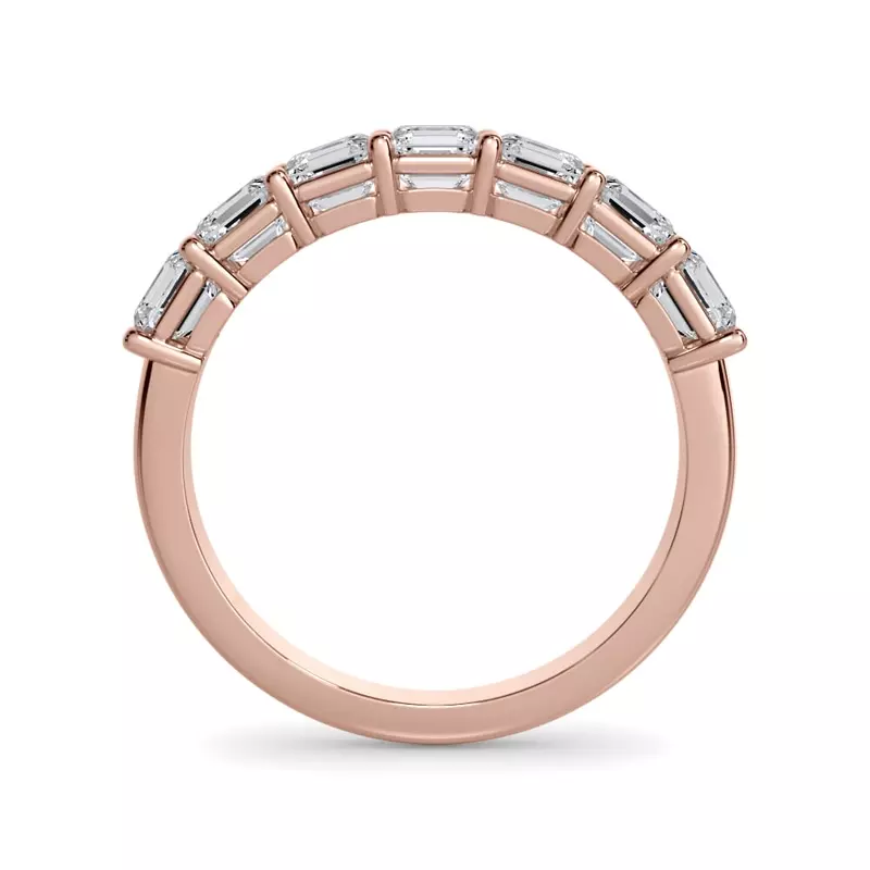 14K Rose Gold Asscher Cut Lab Diamond 7 Stone Ring (1.50 ct. tw.)