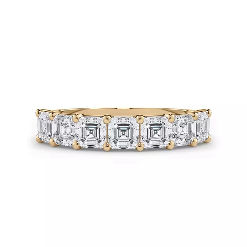 14K Yellow Gold Asscher Cut Lab Diamond 7 Stone Ring (1.50 ct. tw.)