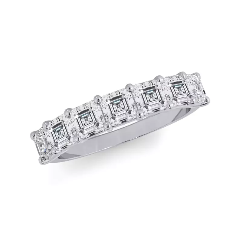 Platinum Asscher Cut Lab Diamond 7 Stone Ring (1.50 ct. tw.)