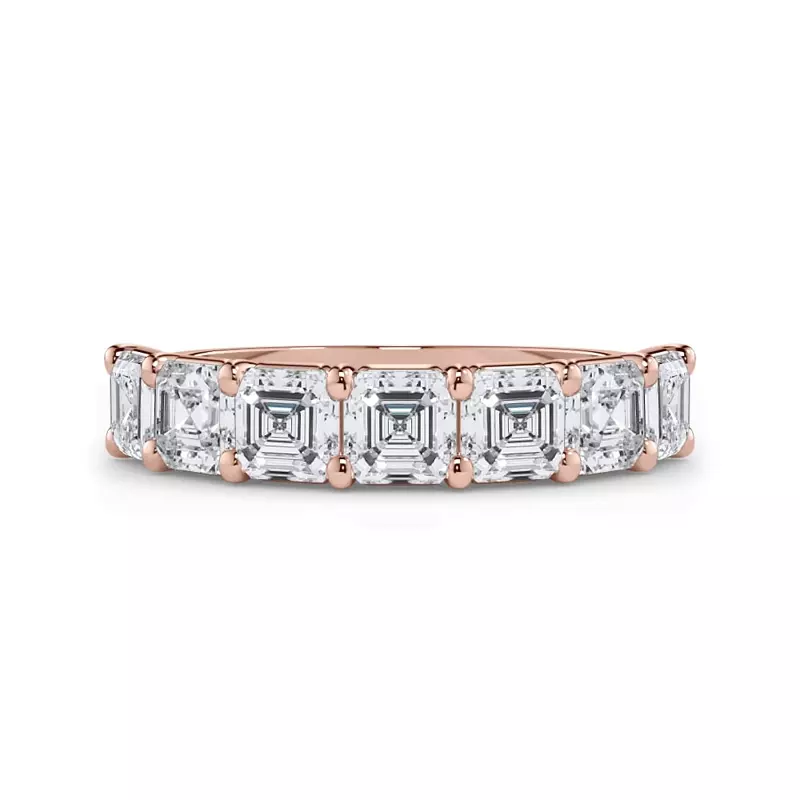18K Rose Gold Asscher Cut Lab Diamond 7 Stone Ring (2.00 ct. tw.)