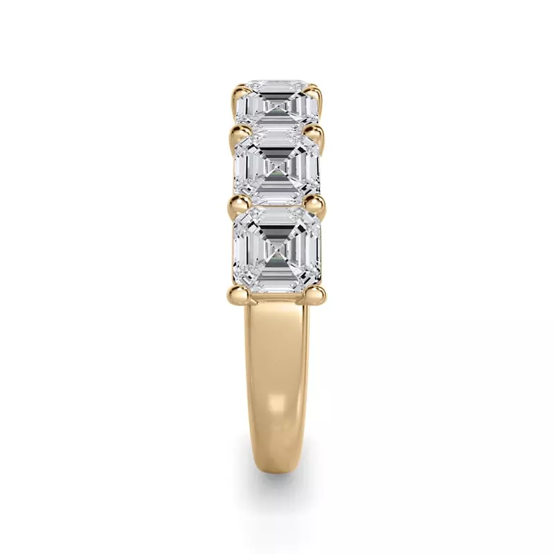 14K Yellow Gold Asscher Cut Lab Diamond 7 Stone Ring (3.00 ct. tw.)
