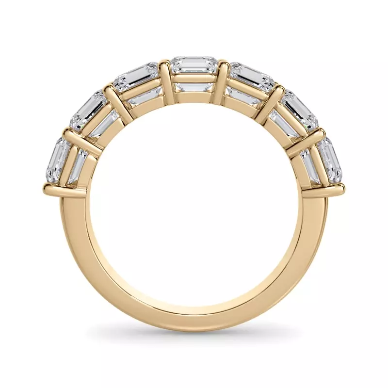 14K Yellow Gold Asscher Cut Lab Diamond 7 Stone Ring (3.00 ct. tw.)