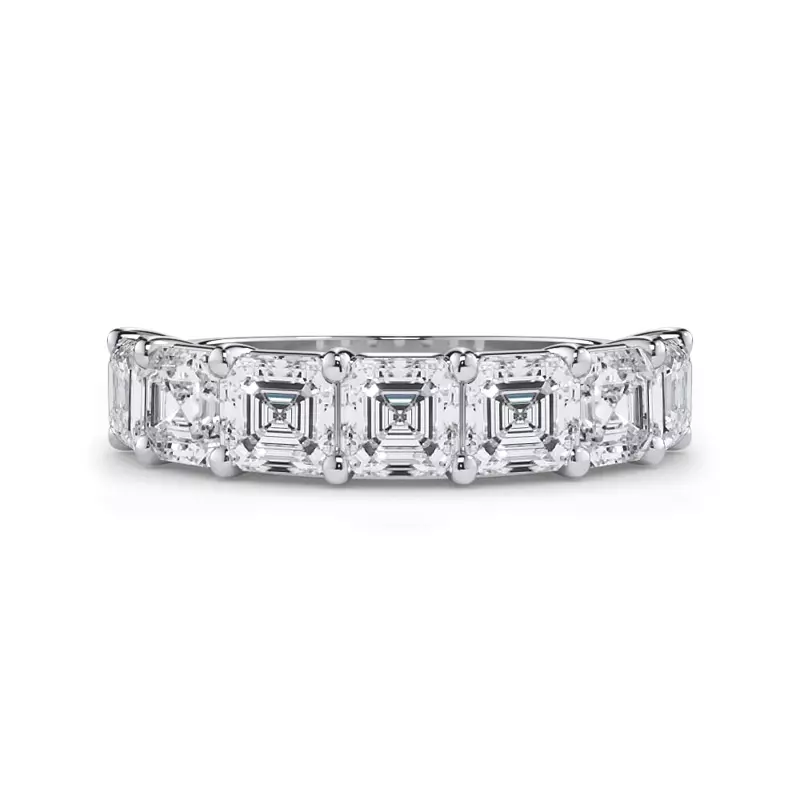14K White Gold Asscher Cut Diamond 7 Stone Ring (3.00 ct. tw.)