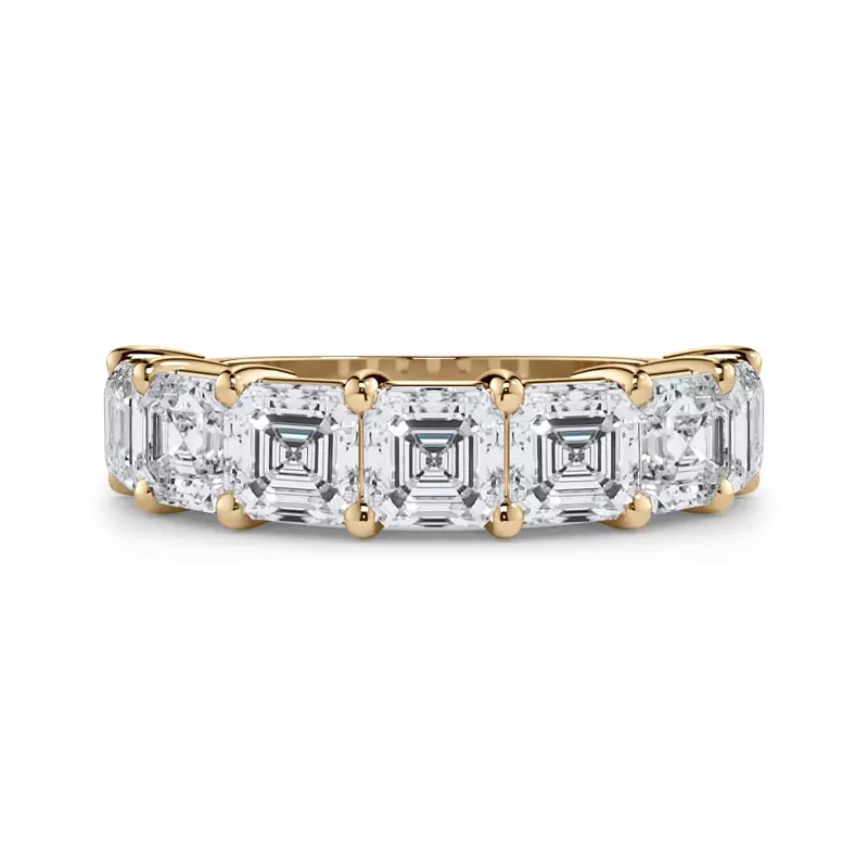 14K Yellow Gold Asscher Cut Lab Diamond 7 Stone Ring (3.50 ct. tw.)