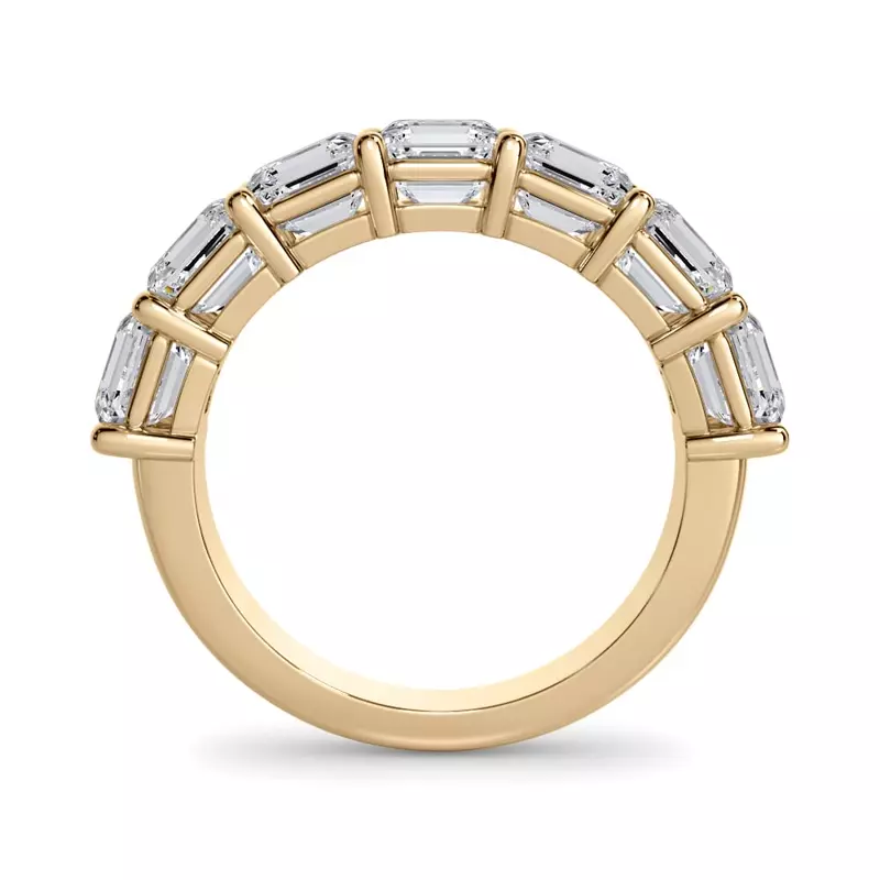 14K Yellow Gold Asscher Cut Lab Diamond 7 Stone Ring (3.50 ct. tw.)