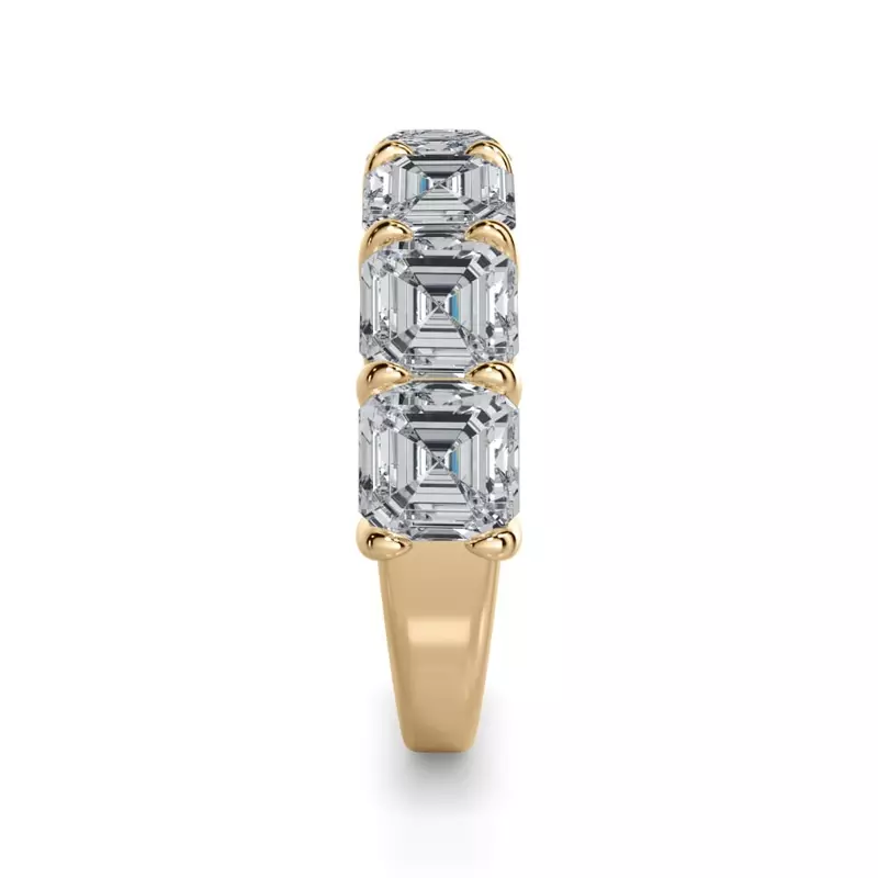 14K Yellow Gold Asscher Cut Lab Diamond 7 Stone Ring (5.00 ct. tw.)