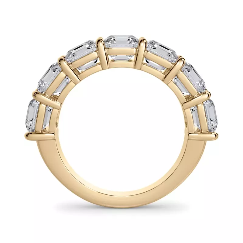 14K Yellow Gold Asscher Cut Lab Diamond 7 Stone Ring (5.00 ct. tw.)