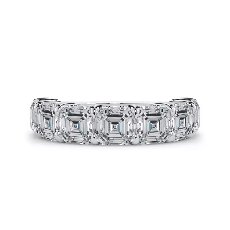 18K White Gold Asscher Cut Lab Diamond 7 Stone Ring (5.00 ct. tw.)