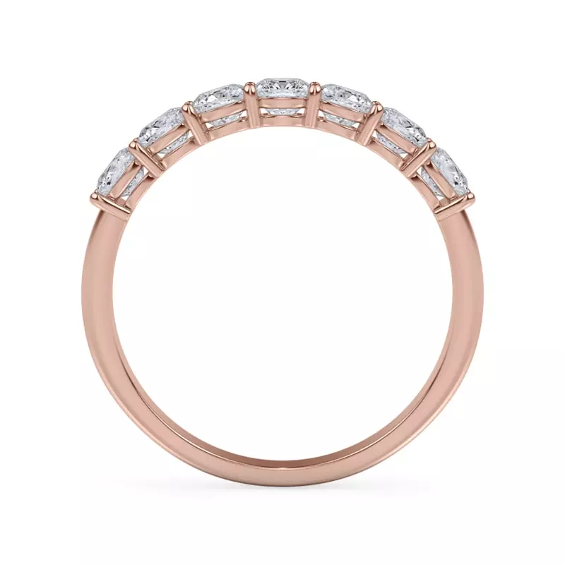 14K Rose Gold Cushion Cut Lab Diamond 7 Stone Ring (1.00 ct. tw.)