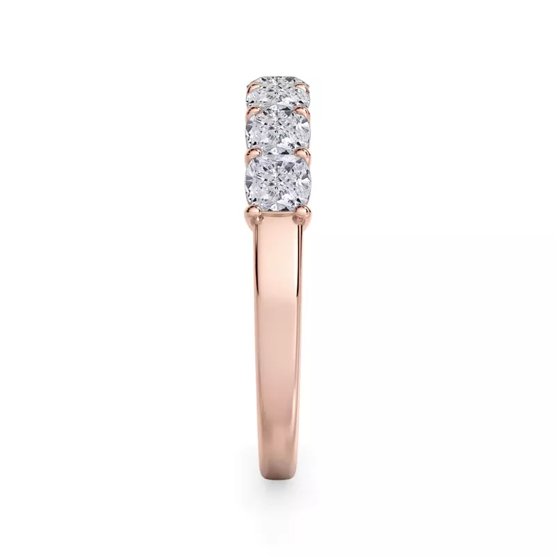 18K Rose Gold Cushion Cut Lab Diamond 7 Stone Ring (1.00 ct. tw.)
