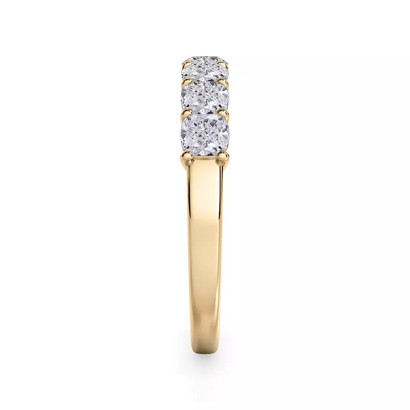 18K Yellow Gold Cushion Cut Lab Diamond 7 Stone Ring (1.00 ct. tw.)