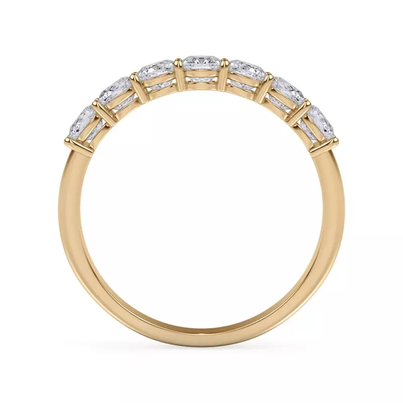 18K Yellow Gold Cushion Cut Lab Diamond 7 Stone Ring (1.00 ct. tw.)