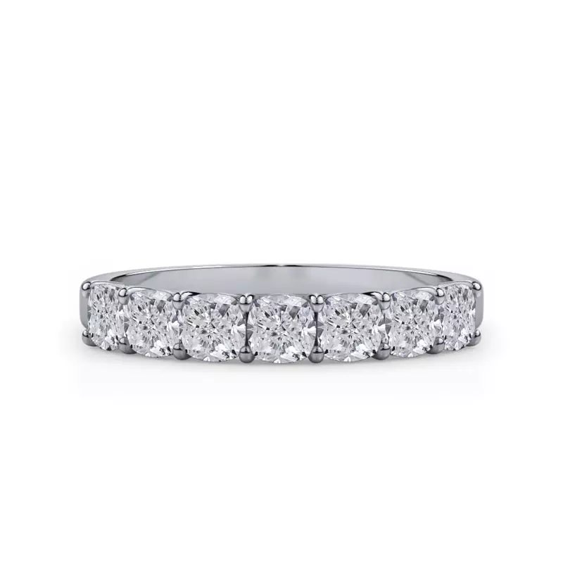 Platinum Cushion Cut Lab Diamond 7 Stone Ring (1.00 ct. tw.)
