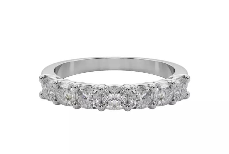14K White Gold Cushion Cut Diamond 7 Stone Ring (1.00 ct. tw.)