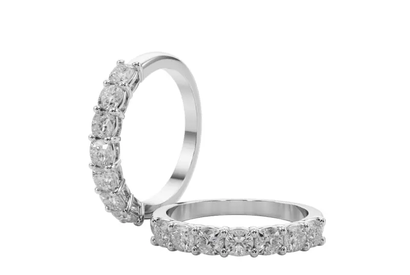 14K White Gold Cushion Cut Diamond 7 Stone Ring (1.00 ct. tw.)