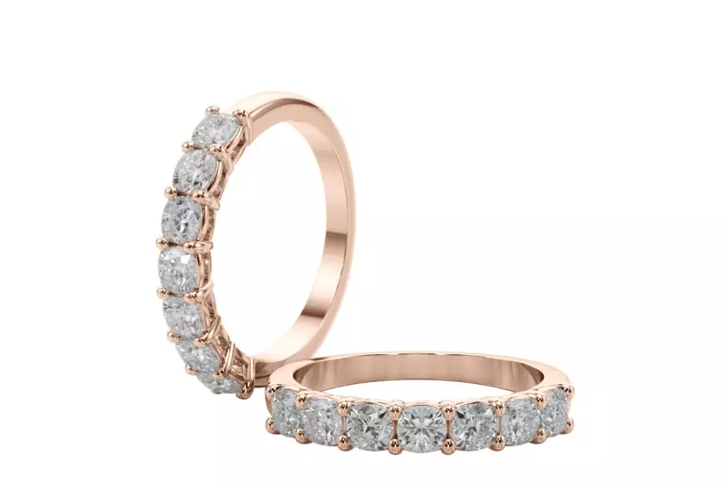 18K Rose Gold Cushion Cut Diamond 7 Stone Ring (1.00 ct. tw.)