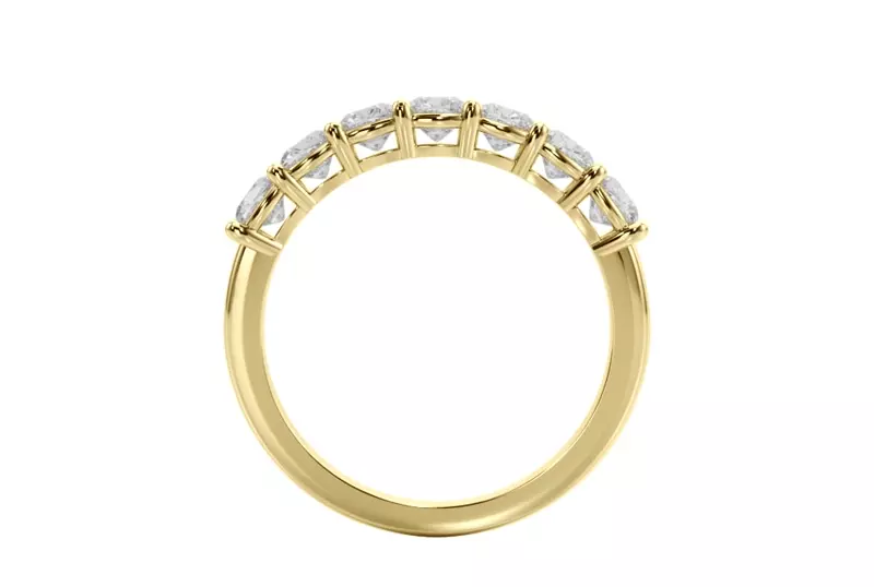 18K Yellow Gold Cushion Cut Diamond 7 Stone Ring (1.00 ct. tw.)