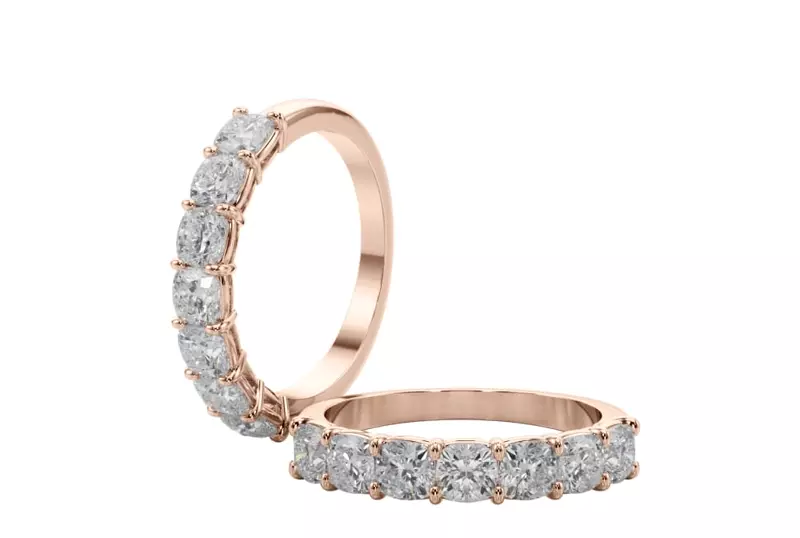 14K Rose Gold Cushion Cut Diamond 7 Stone Ring (1.50 ct. tw.)