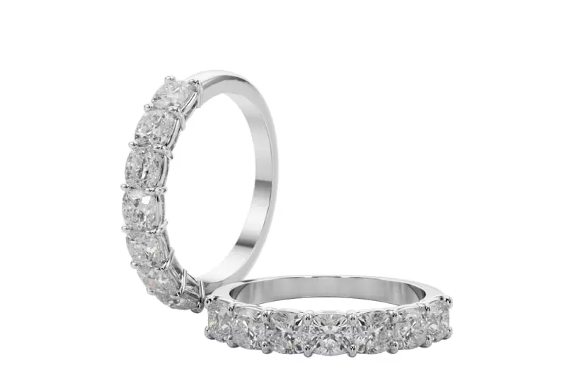 14K White Gold Cushion Cut Diamond 7 Stone Ring (1.50 ct. tw.)