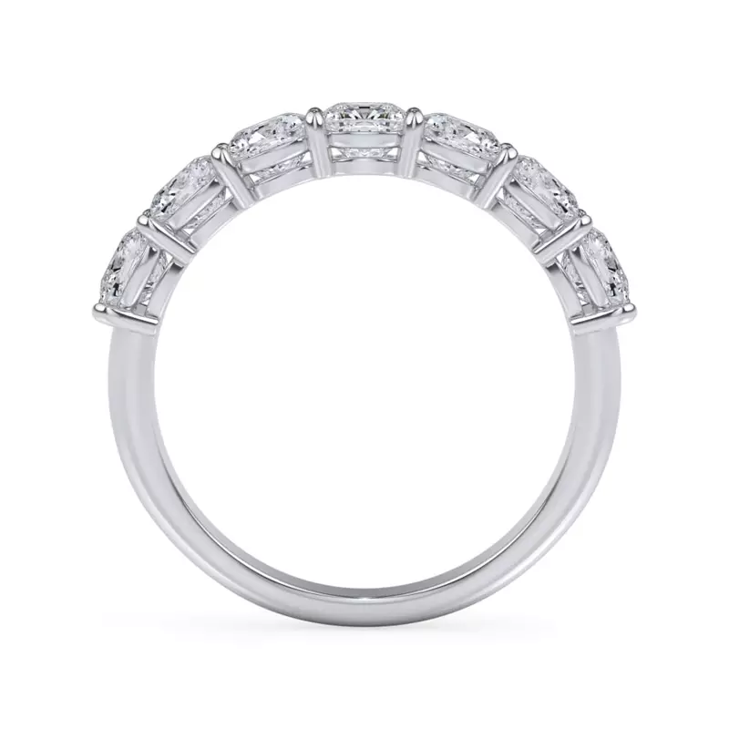 14K White Gold Cushion Cut Lab Diamond 7 Stone Ring (2.00 ct. tw.)