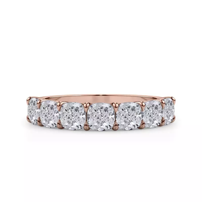 18K Rose Gold Cushion Cut Diamond 7 Stone Ring (2.00 ct. tw.)
