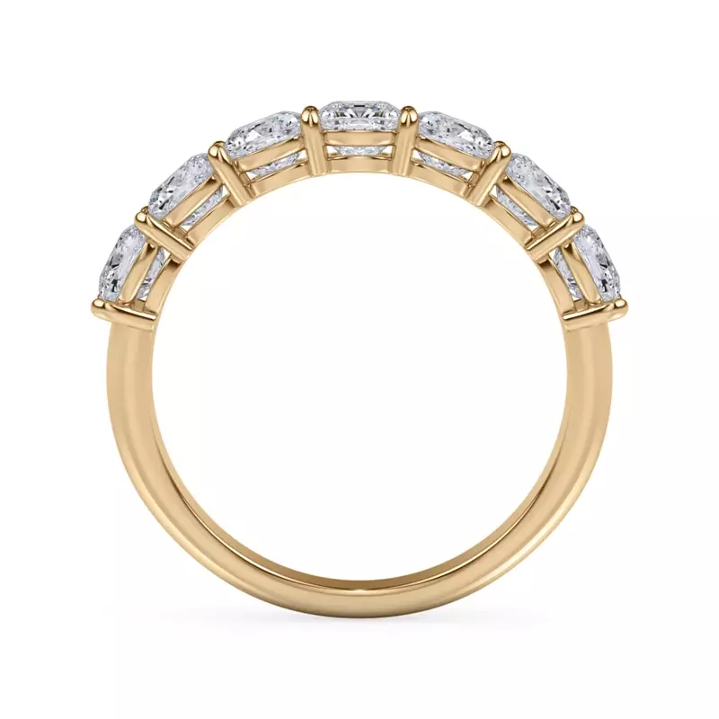 18K Yellow Gold Cushion Cut Diamond 7 Stone Ring (2.00 ct. tw.)