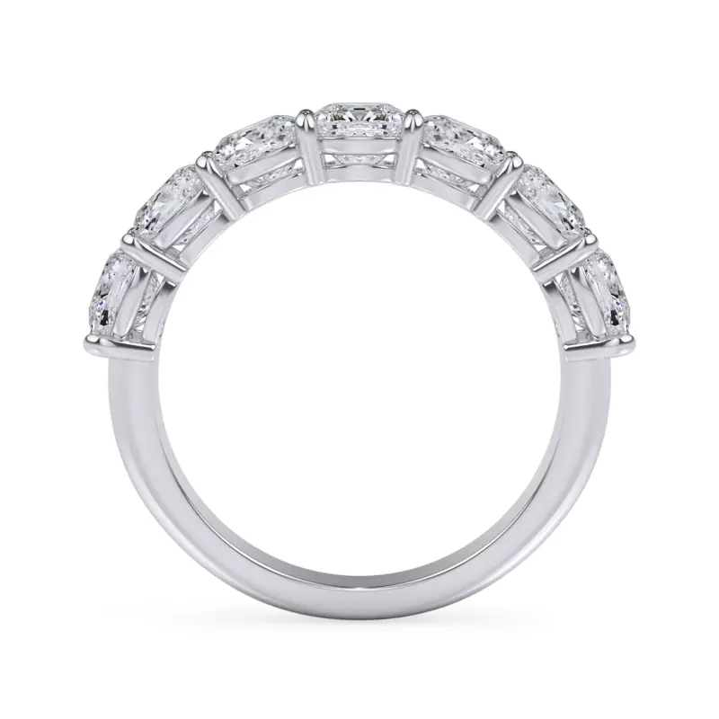 14K White Gold Cushion Cut Lab Diamond 7 Stone Ring (3.00 ct. tw.)