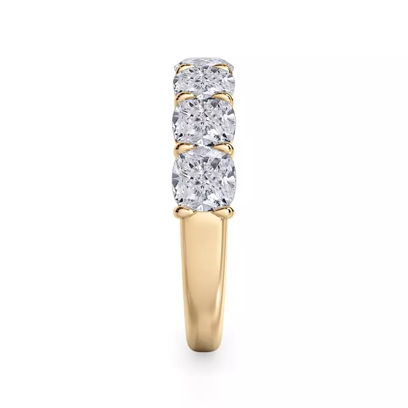 18K Yellow Gold Cushion Cut Lab Diamond 7 Stone Ring (3.00 ct. tw.)