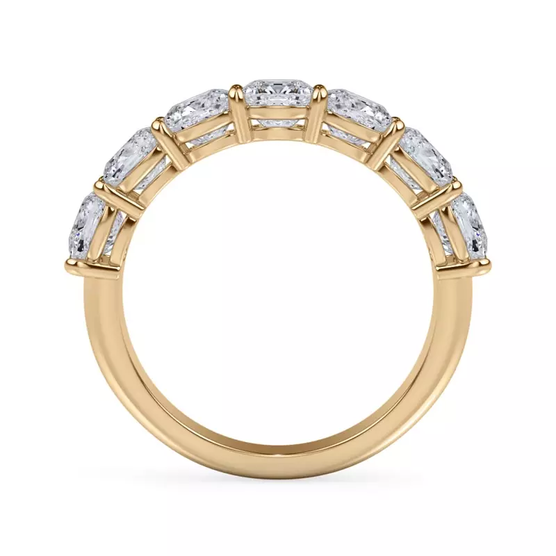 18K Yellow Gold Cushion Cut Lab Diamond 7 Stone Ring (3.00 ct. tw.)