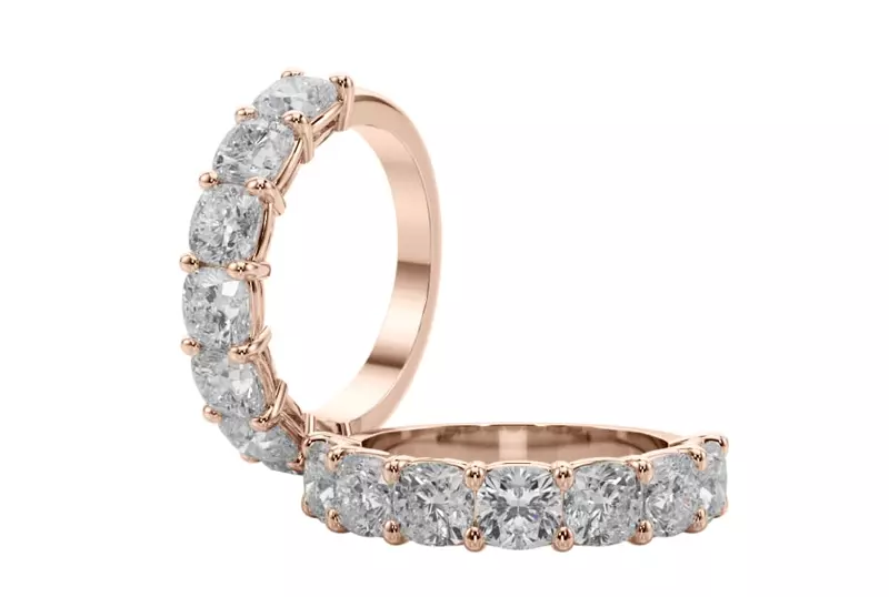 18K Rose Gold Cushion Cut Diamond 7 Stone Ring (3.00 ct. tw.)