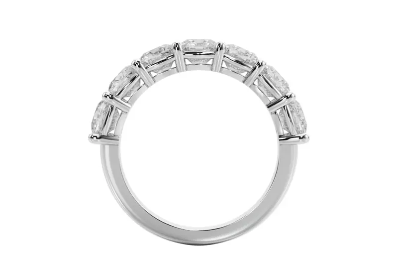 18K White Gold Cushion Cut Diamond 7 Stone Ring (3.00 ct. tw.)