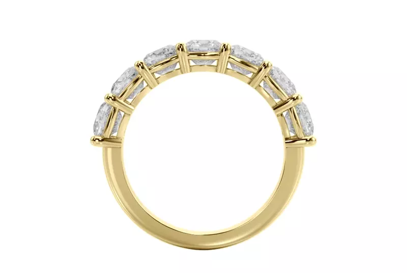 18K Yellow Gold Cushion Cut Diamond 7 Stone Ring (3.00 ct. tw.)