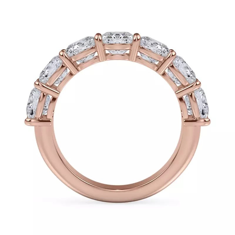 14K Rose Gold Cushion Cut Diamond 7 Stone Ring (3.50 ct. tw.)