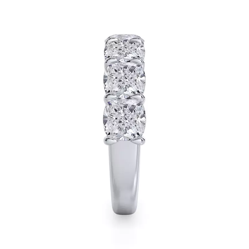 14K White Gold Cushion Cut Diamond 7 Stone Ring (3.50 ct. tw.)