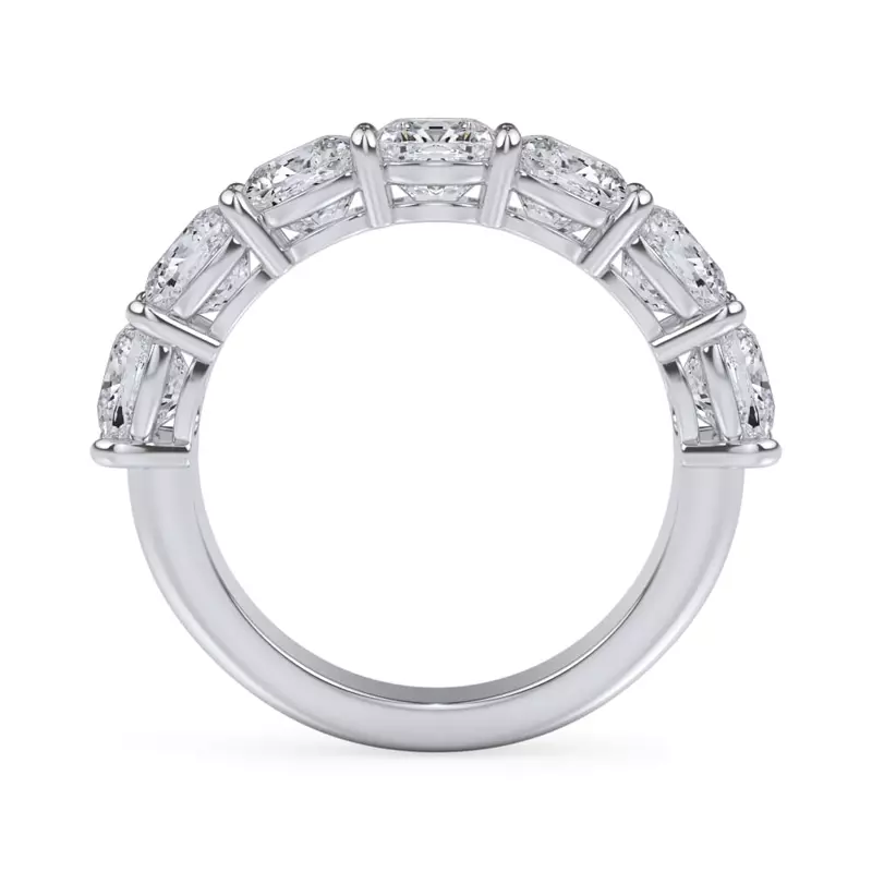 14K White Gold Cushion Cut Diamond 7 Stone Ring (3.50 ct. tw.)