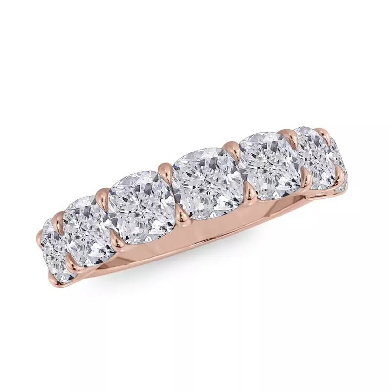 18K Rose Gold Cushion Cut Diamond 7 Stone Ring (3.50 ct. tw.)