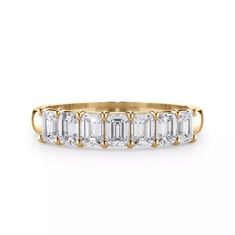 14K Yellow Gold Emerald Cut Lab Diamond 7 Stone Ring (1.00 ct. tw.)