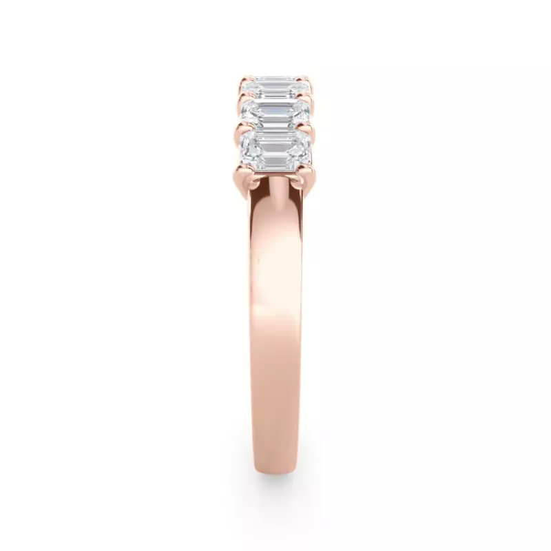18K Rose Gold Emerald Cut Diamond 7 Stone Ring (1.00 ct. tw.)