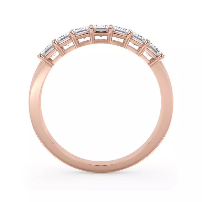 18K Rose Gold Emerald Cut Diamond 7 Stone Ring (1.00 ct. tw.)