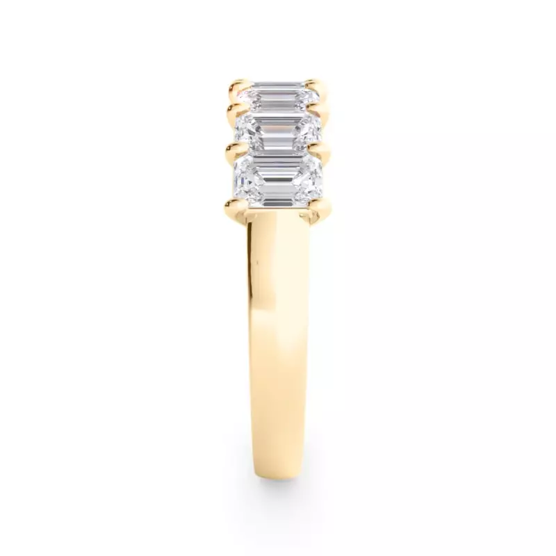 14K Yellow Gold Emerald Cut Lab Diamond 7 Stone Ring (1.50 ct. tw.)