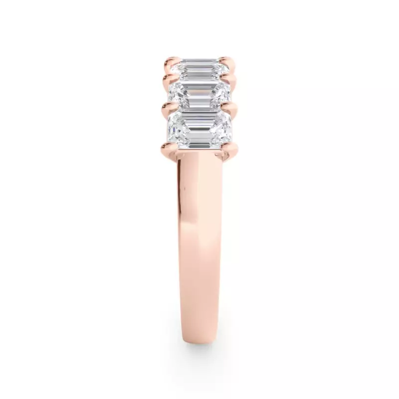 18K Rose Gold Emerald Cut Lab Diamond 7 Stone Ring (1.50 ct. tw.)
