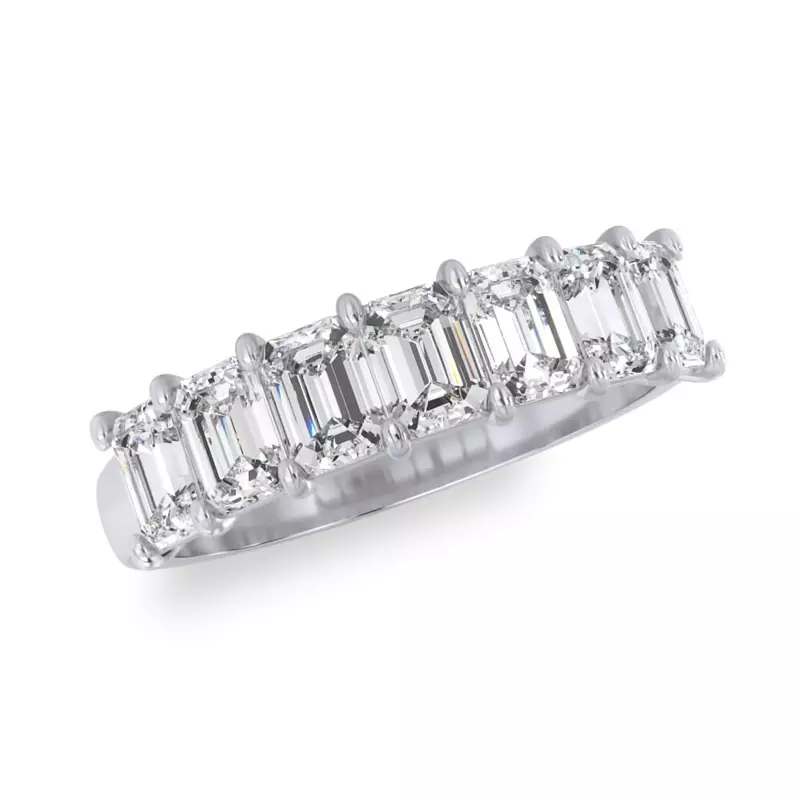 Platinum Emerald Cut Lab Diamond 7 Stone Ring (1.50 ct. tw.)