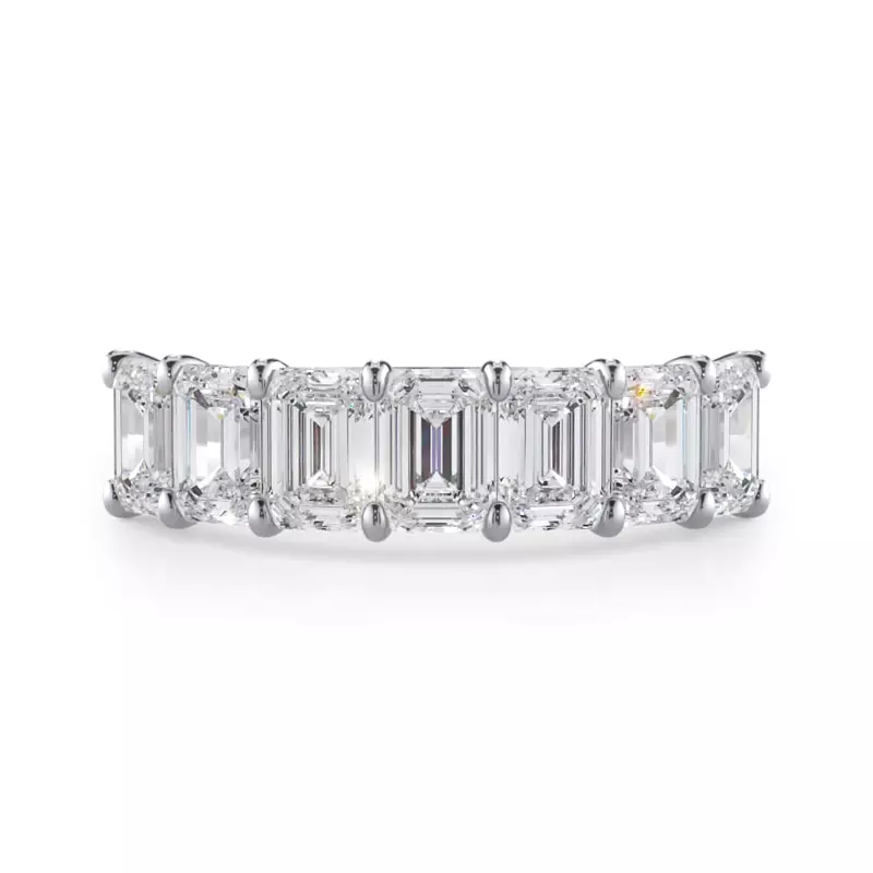 14K White Gold Emerald Cut Lab Diamond 7 Stone Ring (2.00 ct. tw.)