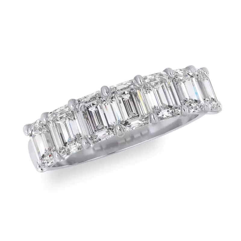 14K White Gold Emerald Cut Lab Diamond 7 Stone Ring (2.00 ct. tw.)