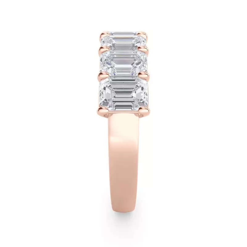 14K Rose Gold Emerald Cut Diamond 7 Stone Ring (3.00 ct. tw.)